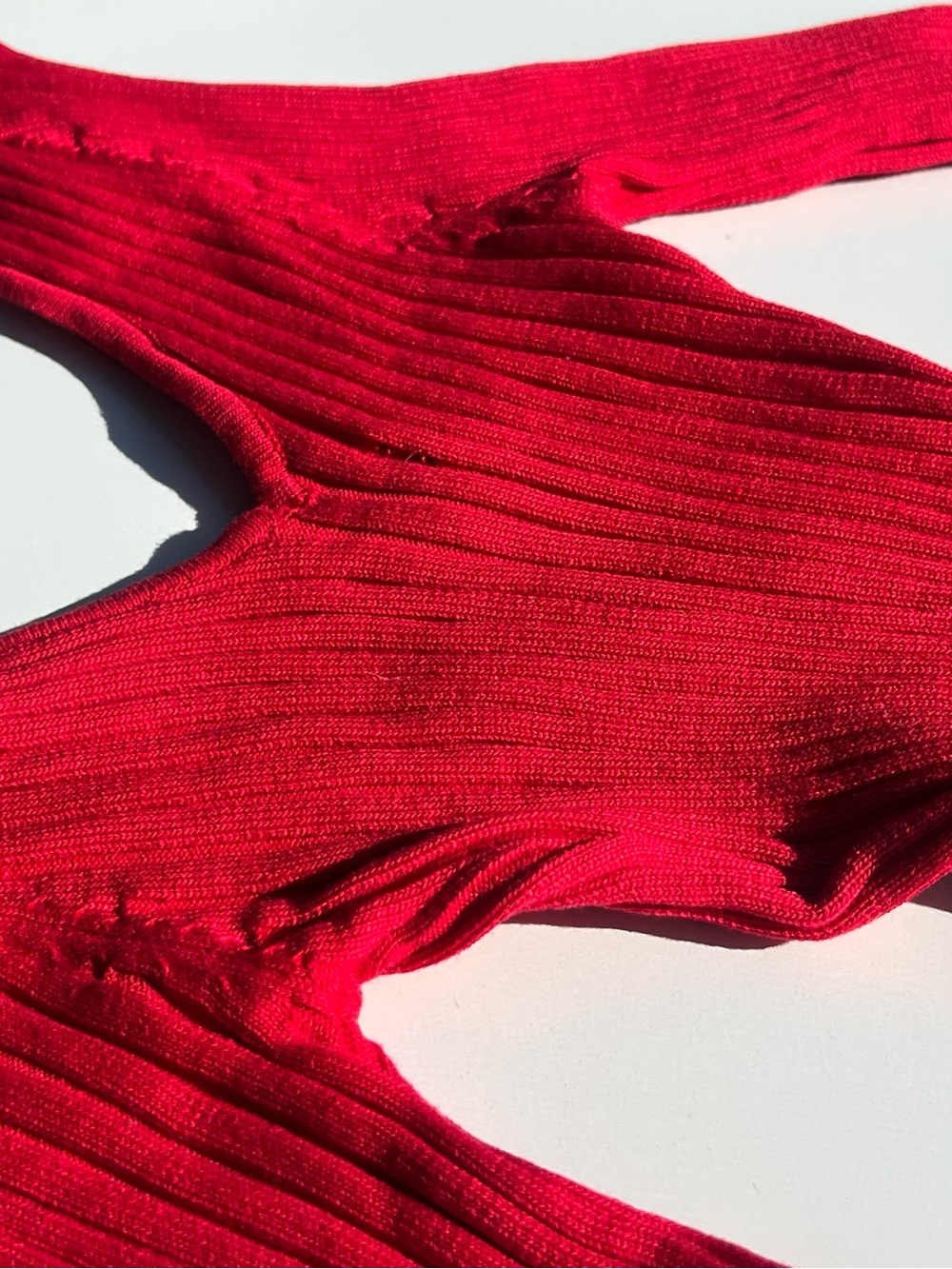 Fashion Nova Off-the-Shoulder Ribbed Sweater in Bright Red